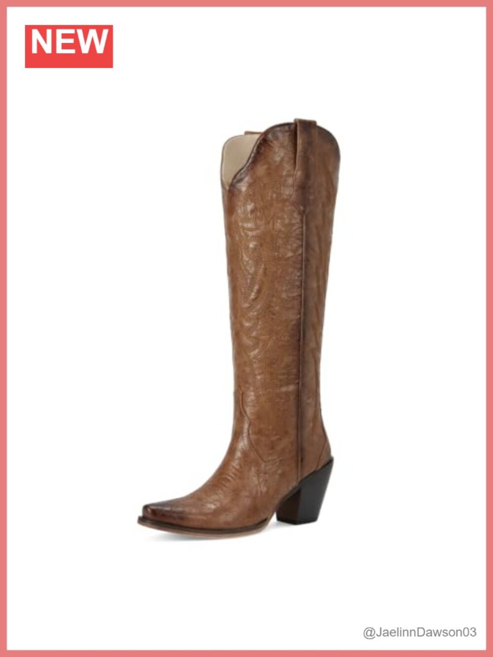 Women's Cowboy Knee High Boots Snip Toe Vintage Wing Embroidery